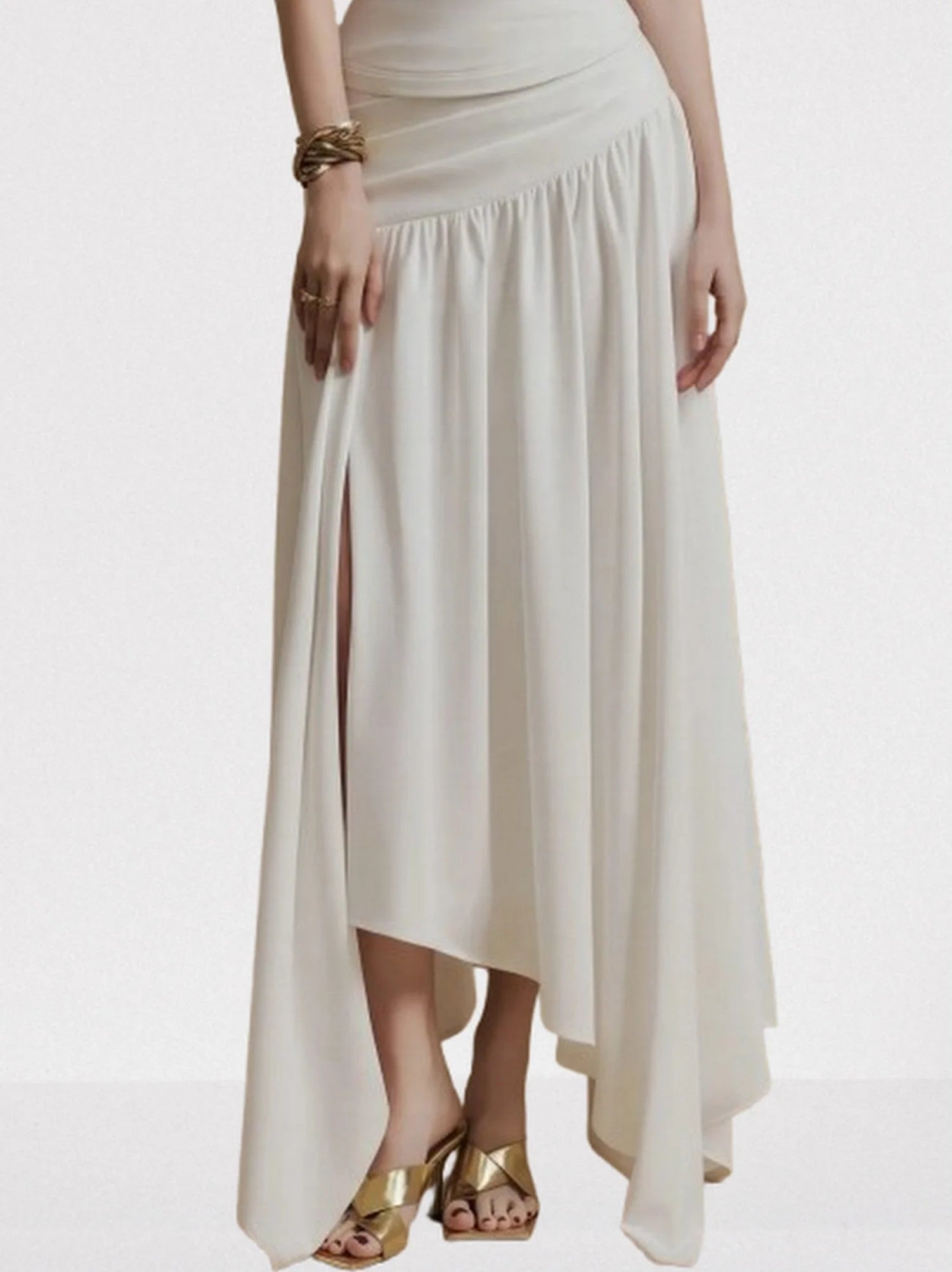 Cut-Out Draped Top and Skirt Set - Suits & Sets