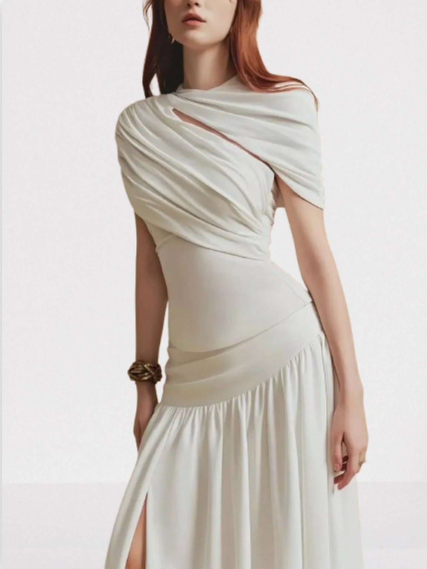 Cut-Out Draped Top and Skirt Set - Suits & Sets