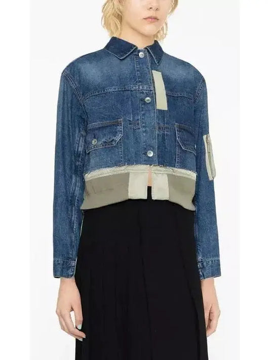 Denim Blouson Jacket - Branna Couture