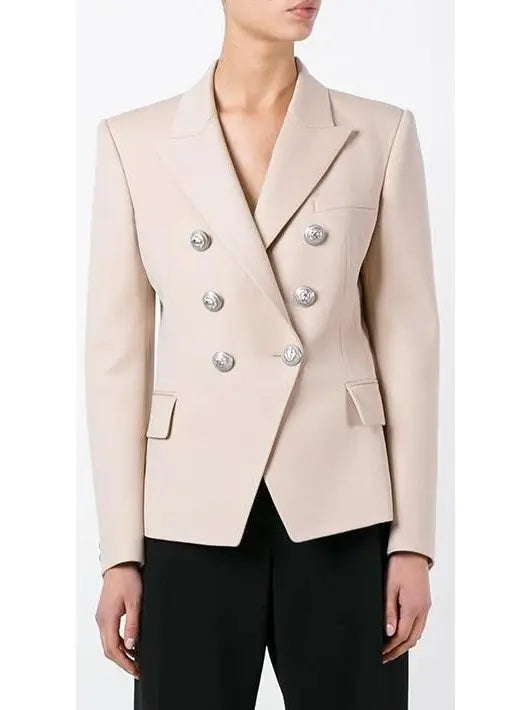 Double-Breasted Blazer, Pink - Branna Couture