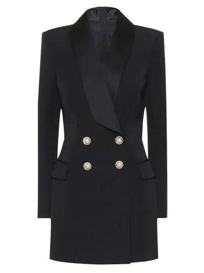 Double Breasted Crepe Mini Blazer Dress - Branna Couture