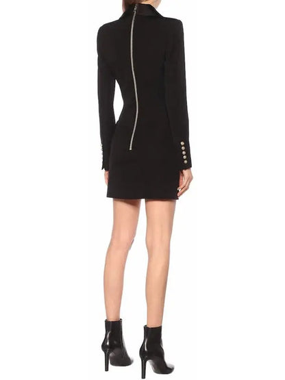 Double Breasted Crepe Mini Blazer Dress - Branna Couture