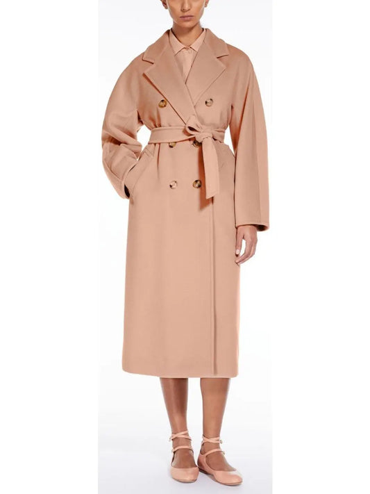 Double-Breasted Wool and Cashmere-blend Icon Coat, Pink - Branna Couture