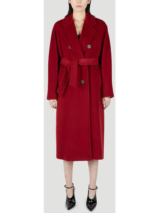 Double-Breasted Wool and Cashmere-blend Icon Coat, Red - Branna Couture