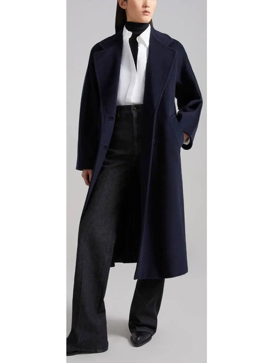 Double-Breasted Wool and Cashmere-blend Icon Coat, Ultramarine Blue - Branna Couture