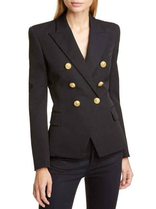 Double-Breasted Blazer Jacket in Black or White