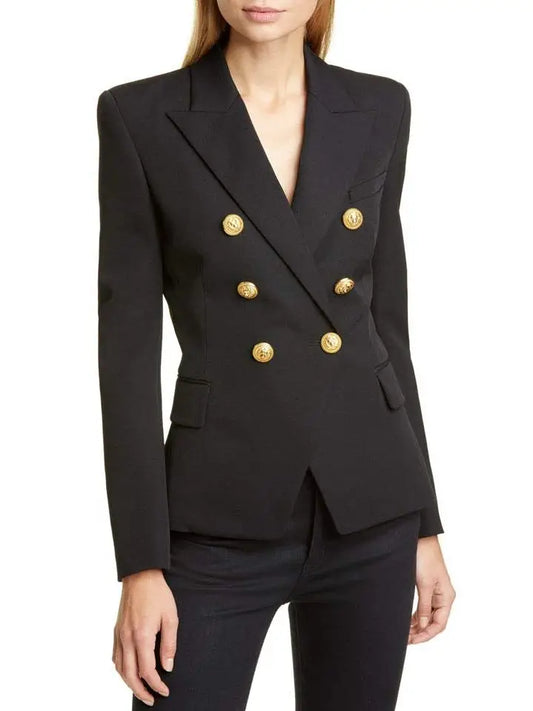 Double-Breasted Blazer Jacket in Black or White - xs / Black - Jackets