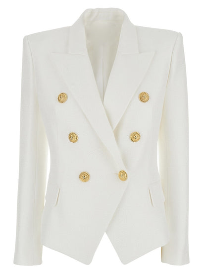 Double-Breasted Blazer Jacket in Black or White