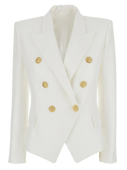 Double-Breasted Blazer Jacket in Black or White - xs / White - Jackets