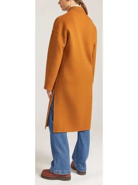 Double-Faced Cashmere Coat with Zip-Front - Branna Couture