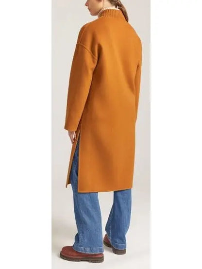 Double-Faced Cashmere Coat with Zip-Front - Branna Couture