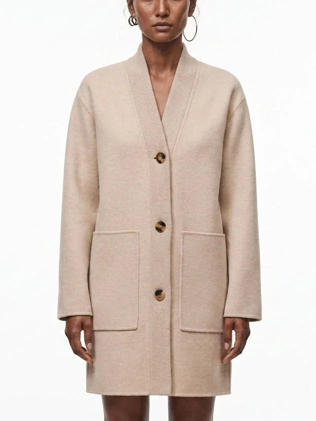 Double-Faced Wool and Cashmere Short Coat - Small - Coats
