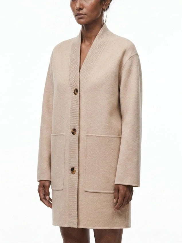 Double-Faced Wool and Cashmere Short Coat - Coats