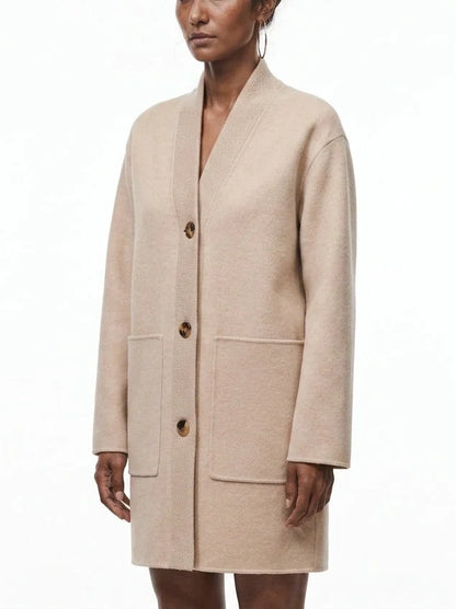 Double-Faced Wool and Cashmere Short Coat - Coats
