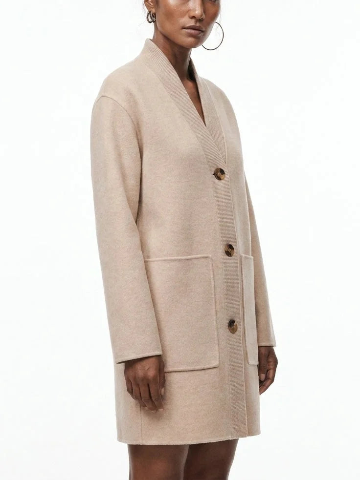 Double-Faced Wool and Cashmere Short Coat - Coats