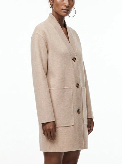 Double-Faced Wool and Cashmere Short Coat - Coats