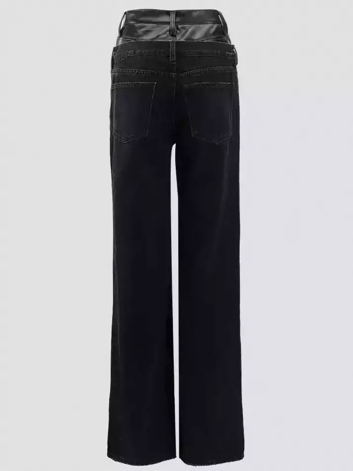 Double-Waist Straight-Leg Jeans - Jeans & Pants