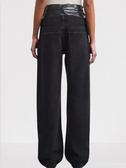 Double-Waist Straight-Leg Jeans - Jeans & Pants