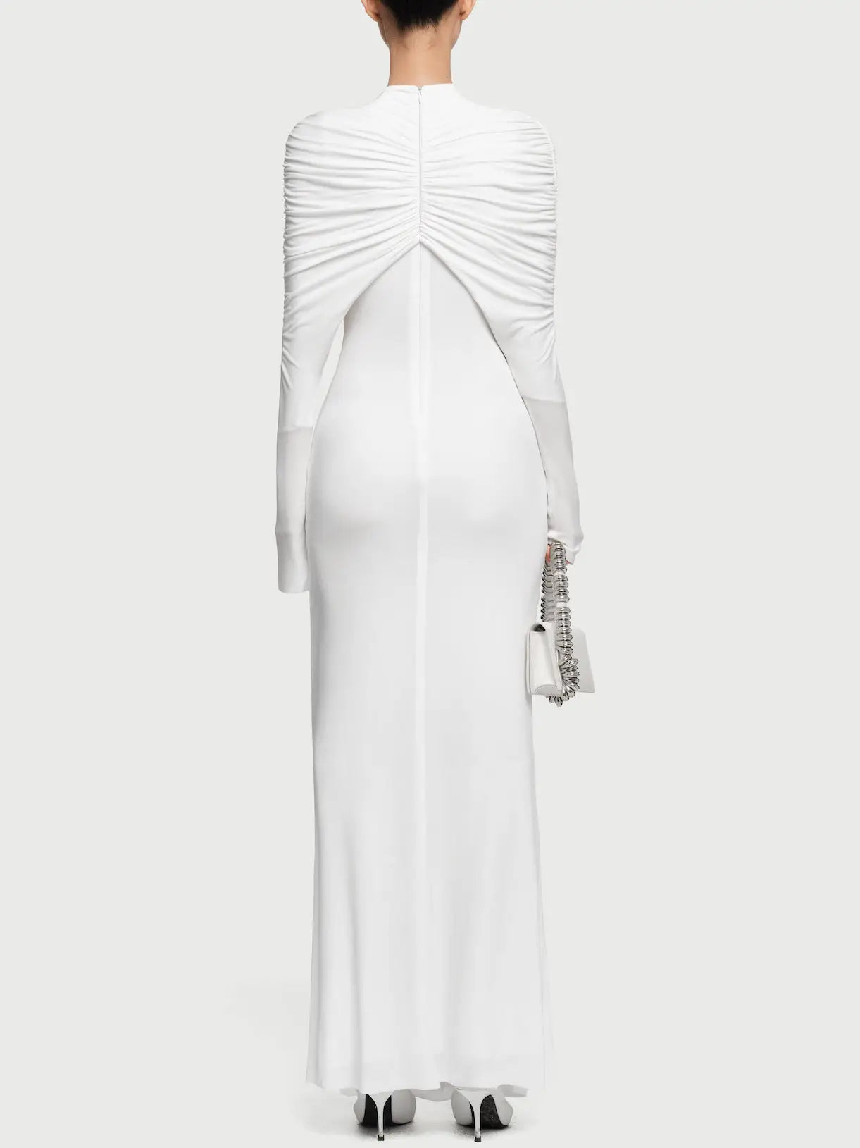 Draped Jersey Long-Sleeve Knotted Maxi Dress - Dresses