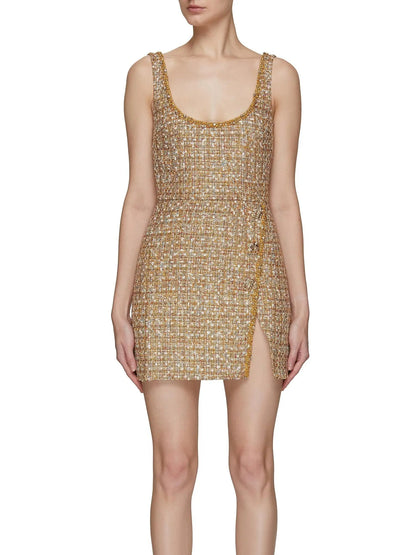 Embellished Bouclé Mini Dress - Branna Couture