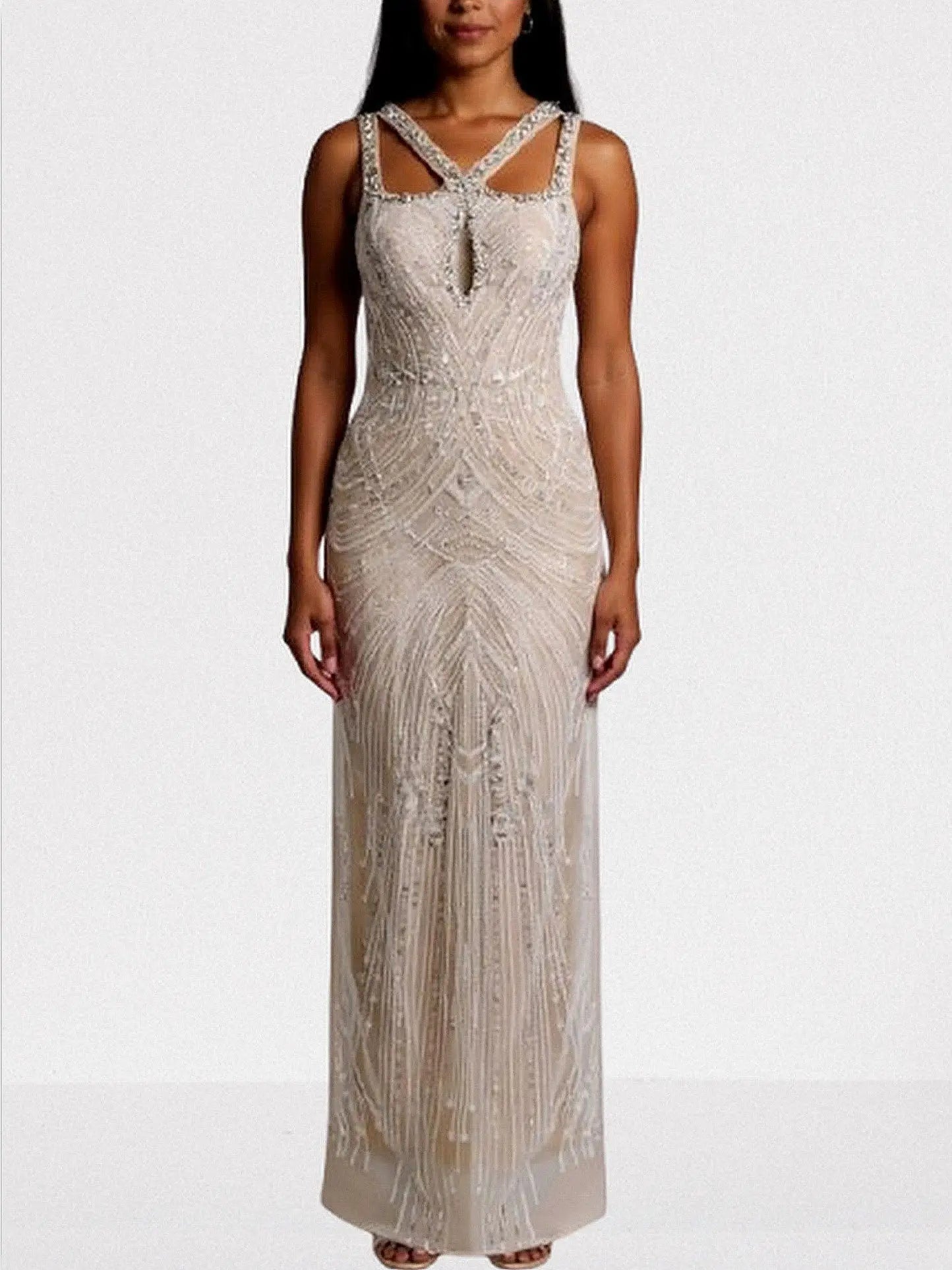 Embellished Cut-Out Sleeveless Maxi Dress - Small - Dresses