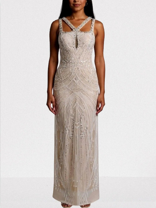 Embellished Cut-Out Sleeveless Maxi Dress - Small - Dresses