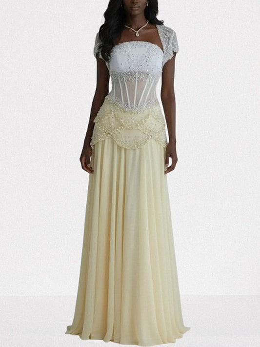 Embellished Corset Evening Gown with Beaded Bolero - XS - Dresses