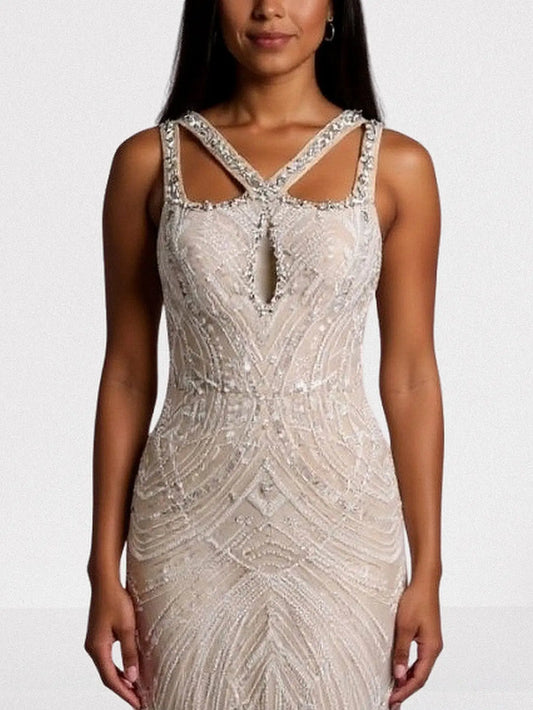 Embellished Cut-Out Sleeveless Maxi Dress - Dresses