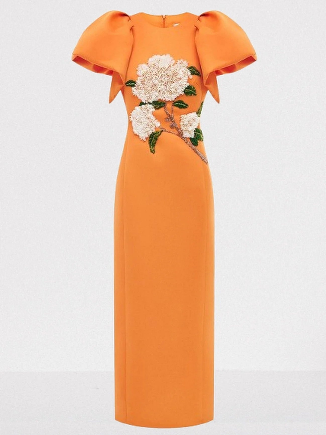 Embellished Puff-Sleeve Maxi Dress - Dresses