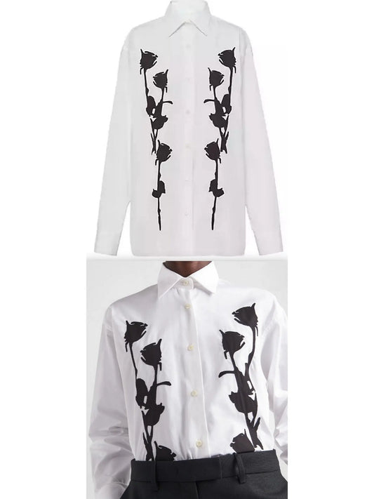 Embroidered Poplin Shirt - Branna Couture