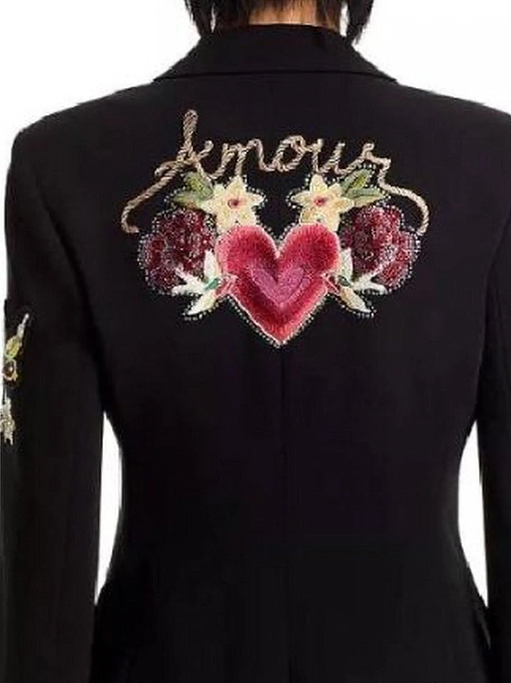 Embroidered Black Blazer and Pant Set - Suits & Sets