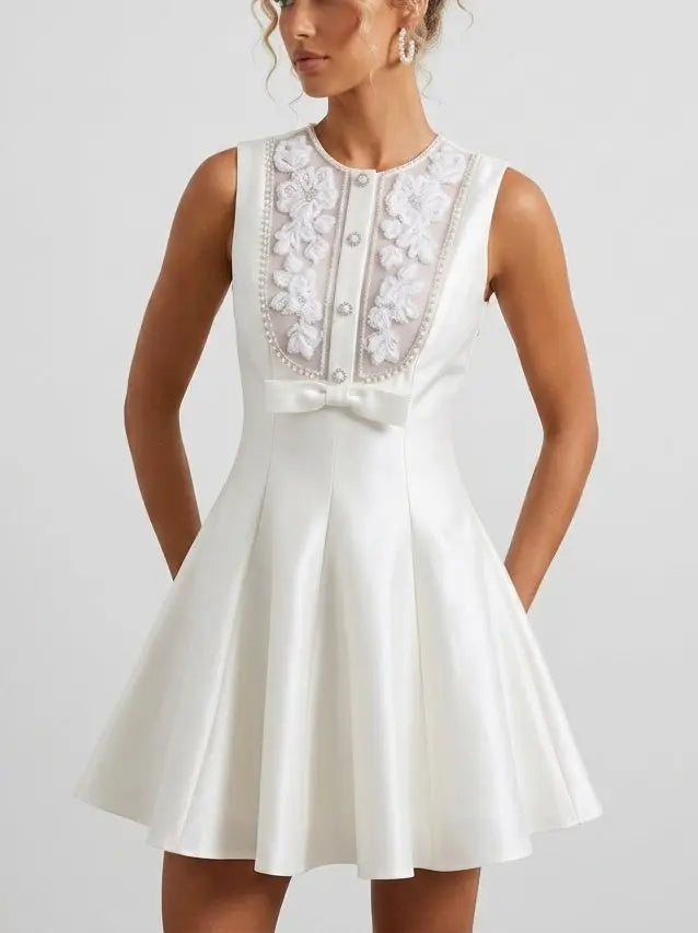 Embellished Cut-Out Mini Dress - Dresses
