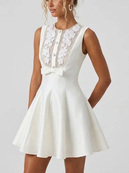 Embellished Cut-Out Mini Dress - Dresses