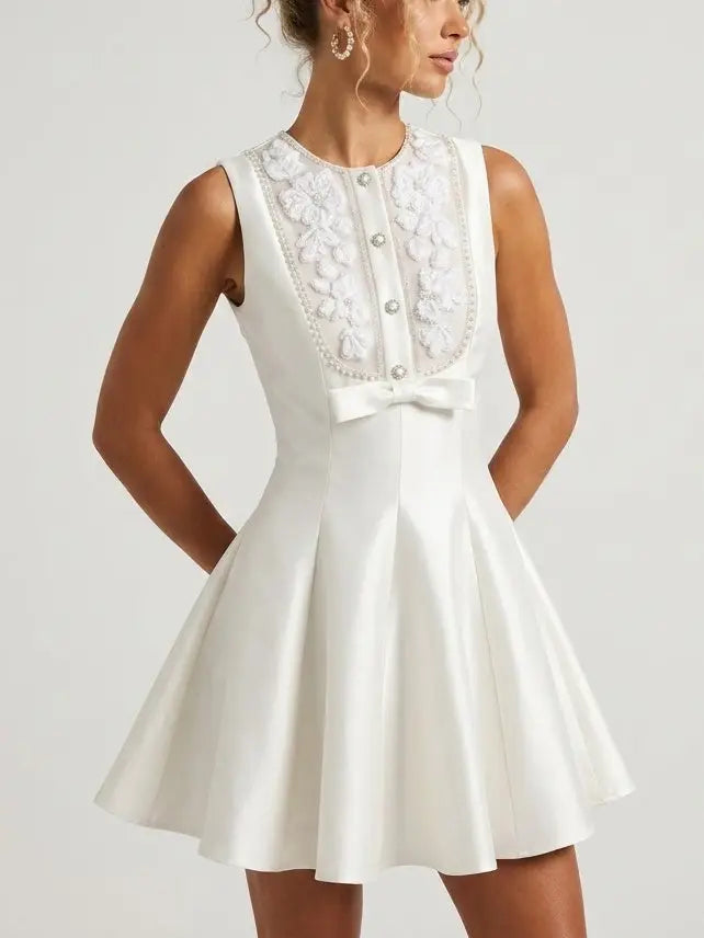 Embellished Cut-Out Mini Dress - Dresses