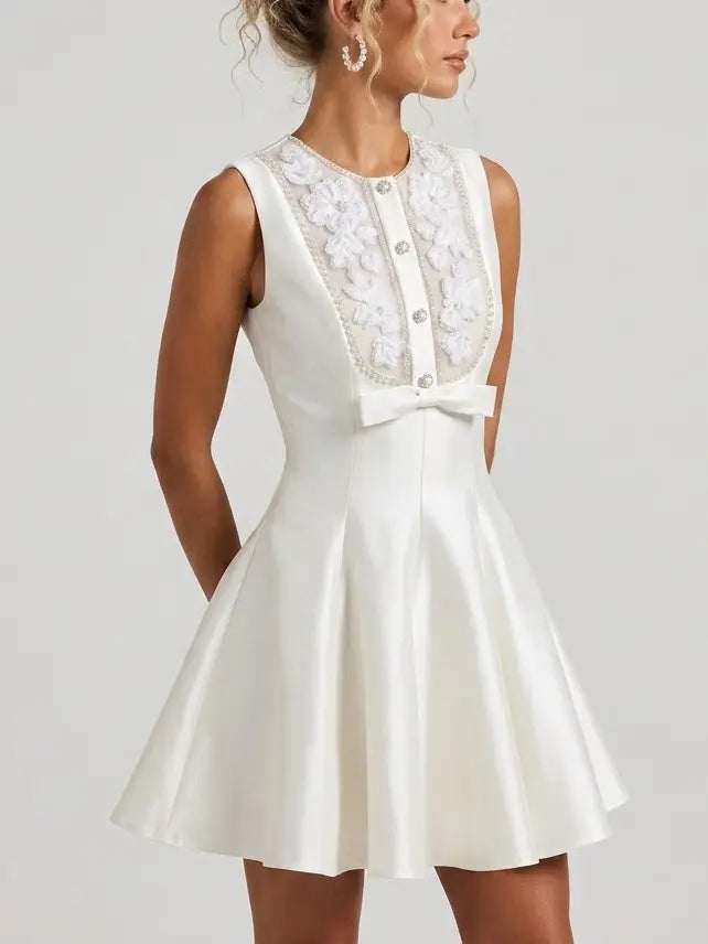 Embellished Cut-Out Mini Dress - Dresses