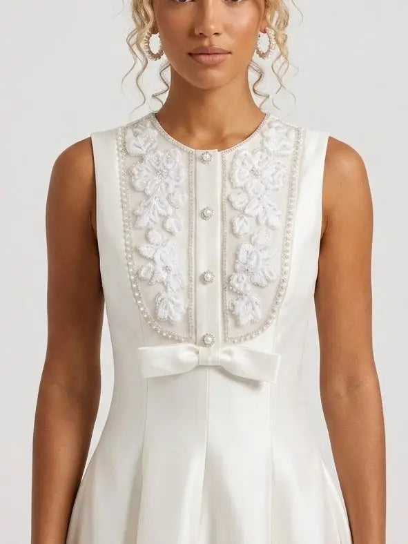 Embellished Cut-Out Mini Dress - Dresses