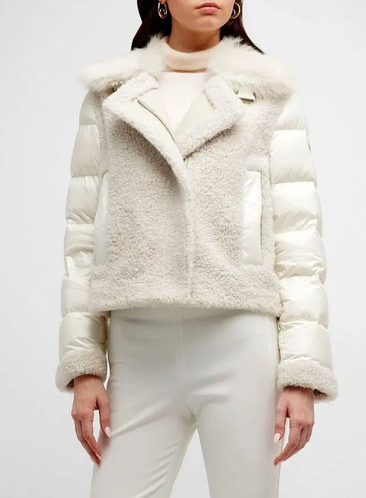 Faux-Fur and Shearling Down Jacket - Branna Couture