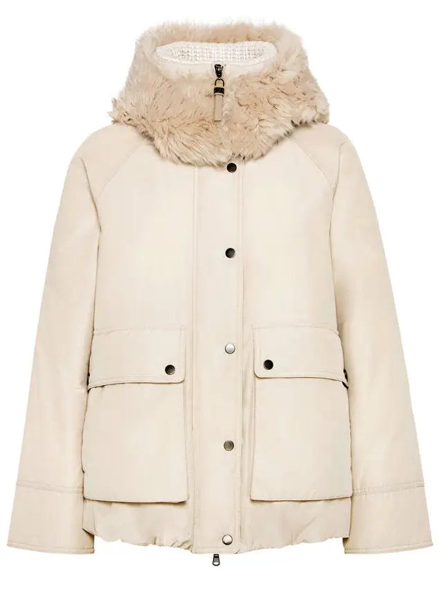 Faux-Fur Trim Hooded Puffer Jacket - Jackets