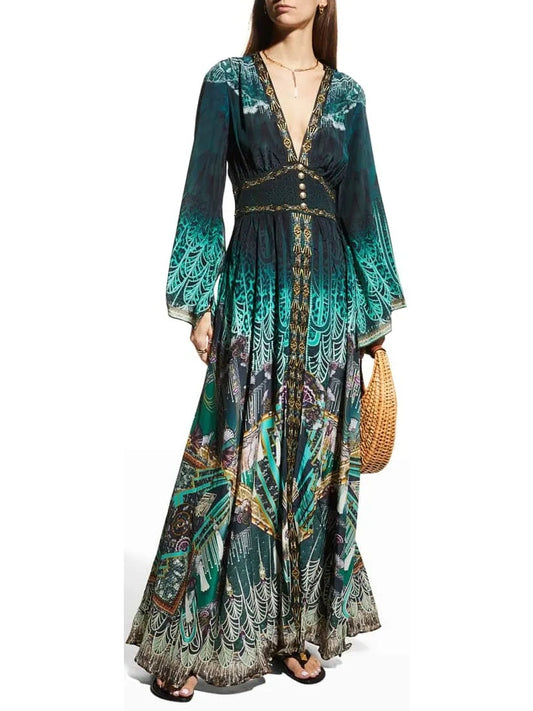 Fitzgeralds Flapper Kimono Sleeve Dress With Shirring Detail - Branna Couture