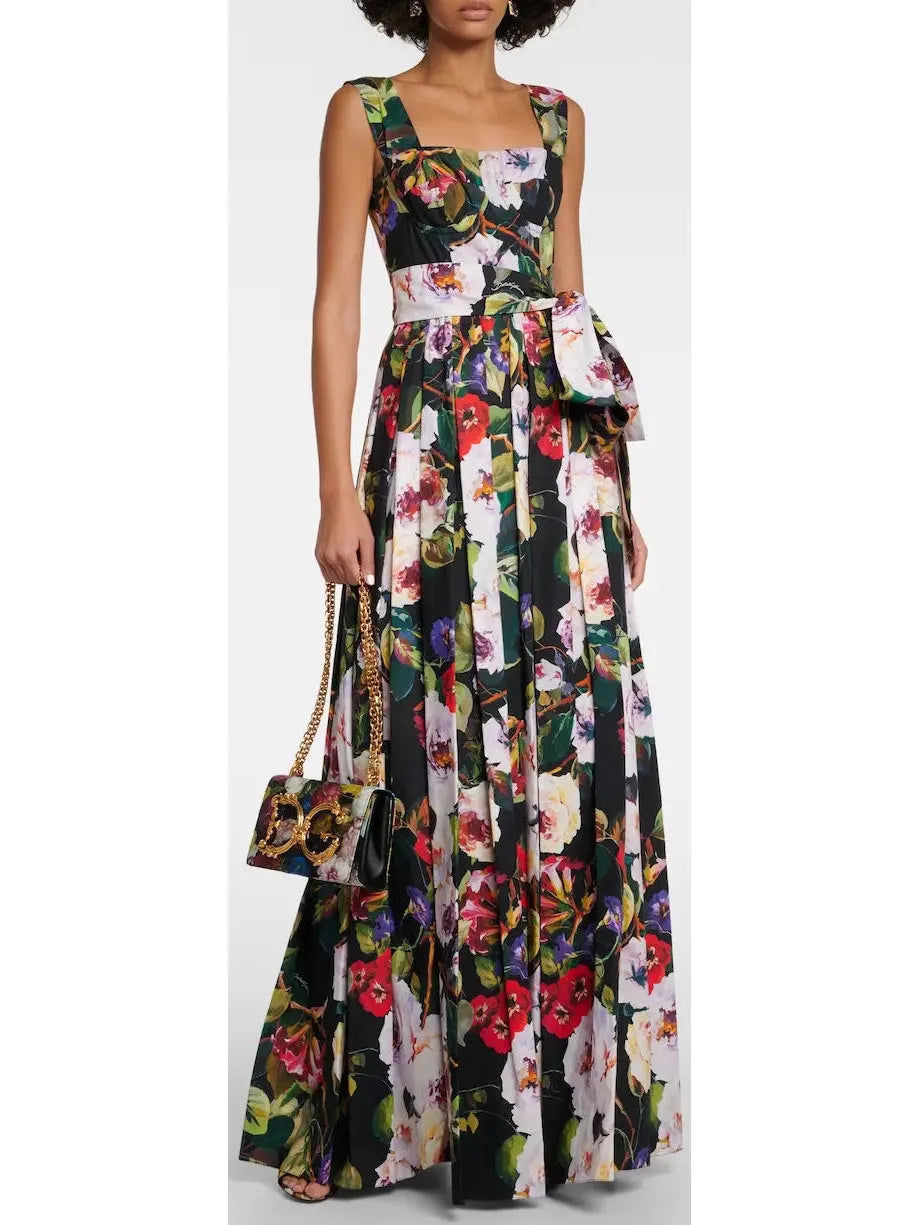 Floral Cotton Maxi Dress - Branna Couture