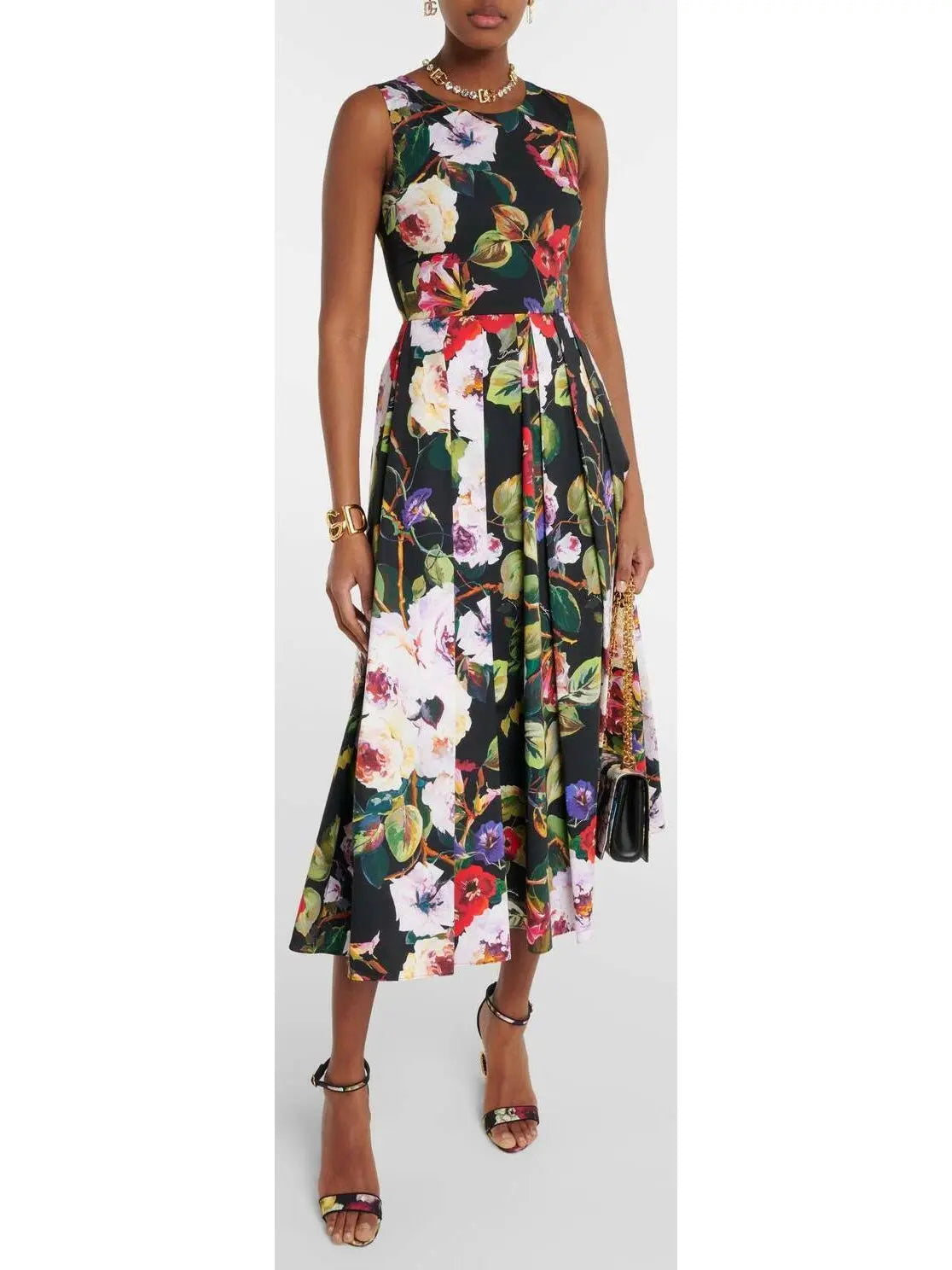 Floral Cotton Midi Dress - Branna Couture