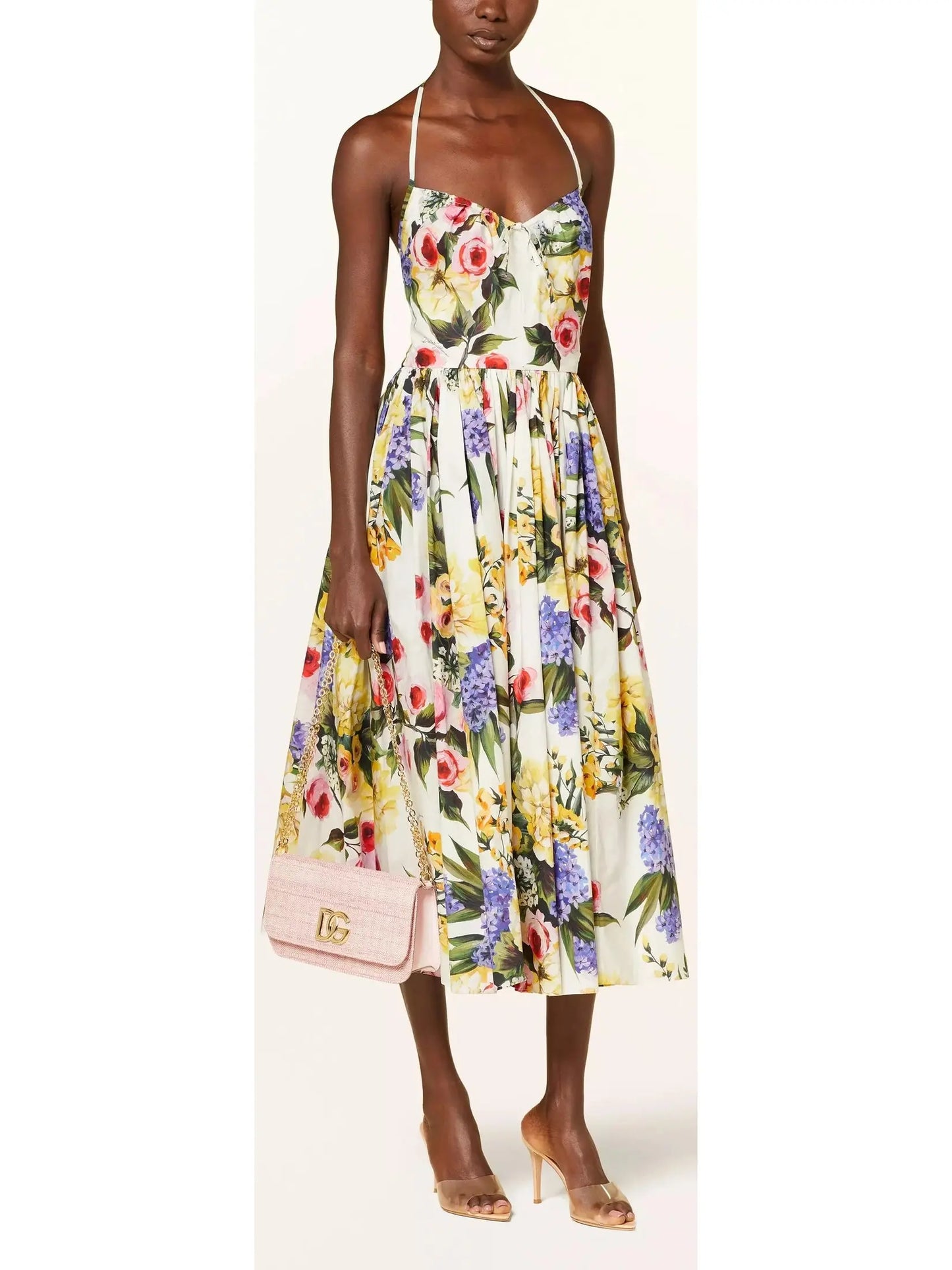 Floral Cotton Poplin Midi Dress - Branna Couture