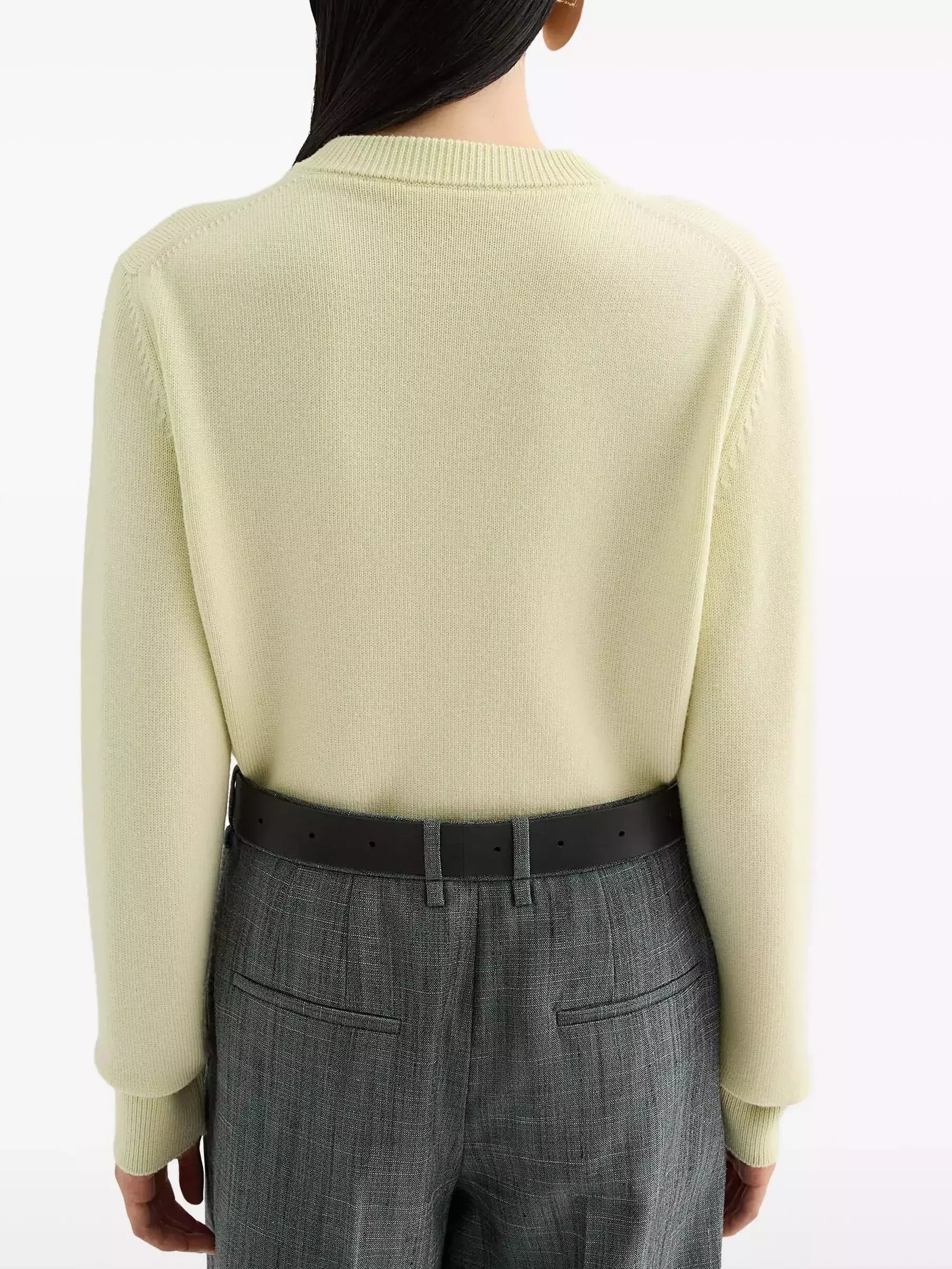 Floral-Embroidered Wool Cardigan Sweater - Sweaters & Knitwear