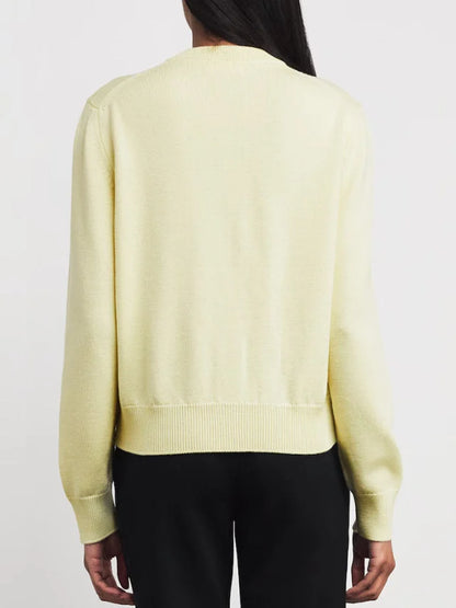 Floral-Embroidered Wool Cardigan Sweater - Sweaters & Knitwear