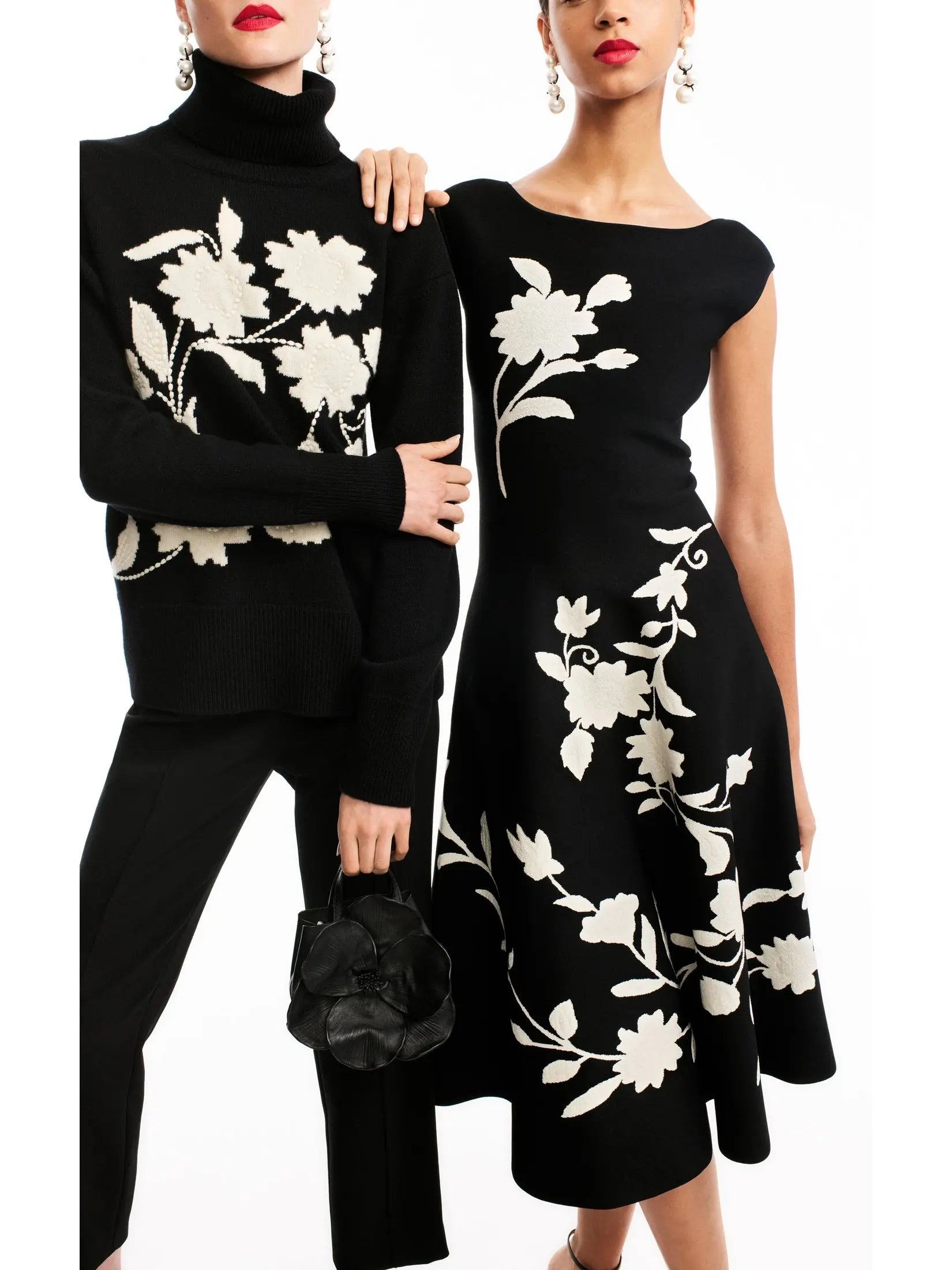 Floral Knit Midi Dress - Branna Couture