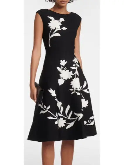 Floral Knit Midi Dress - Branna Couture