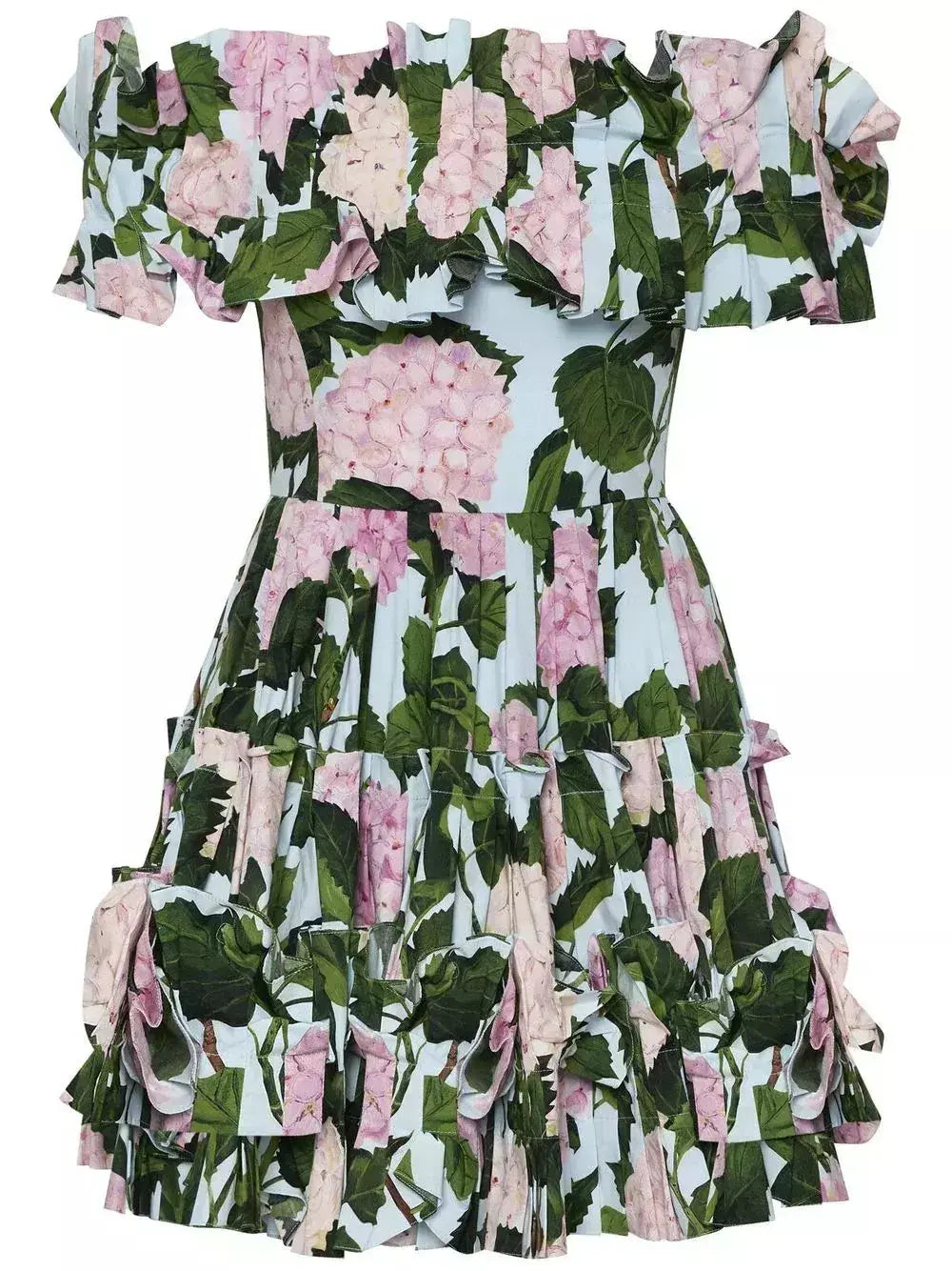 Floral-Print Off-Shoulder Mini Dress - Branna Couture