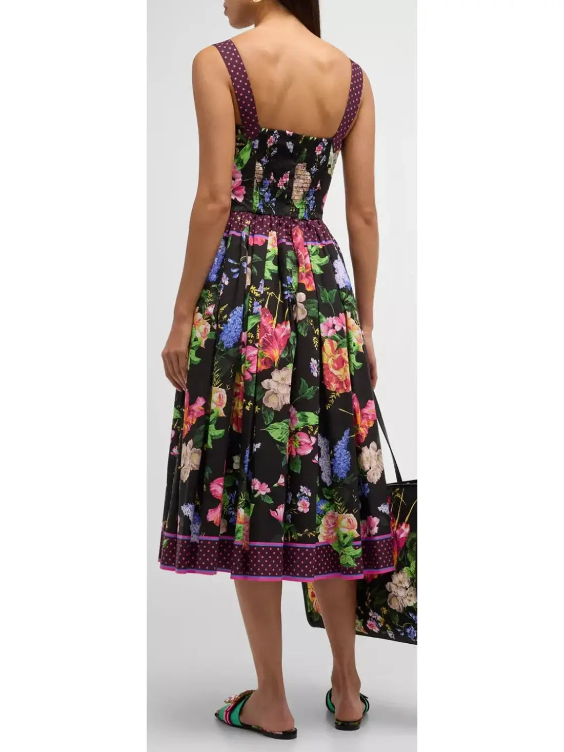 Floral-Print Sleeveless Bustier Fit-&-Flare Midi Dress - Branna Couture