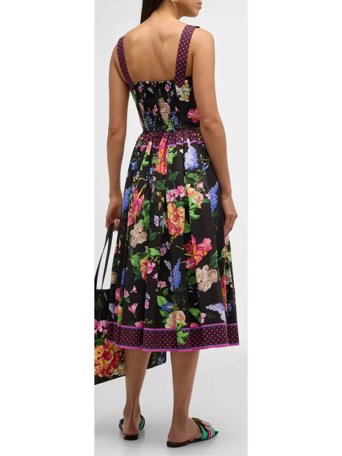 Floral-Print Sleeveless Bustier Fit-&-Flare Midi Dress - Branna Couture