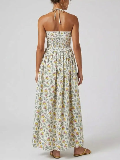 Floral Bouquet Smocked Cotton Maxi Dress - Dresses